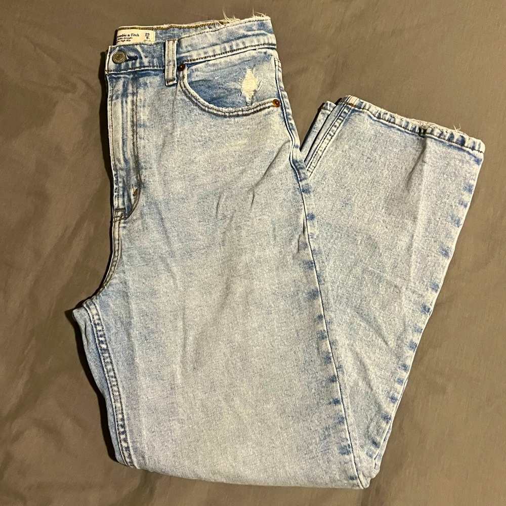 Abercrombie and Fitch Ultra High Rise Ankle Straight Jeans